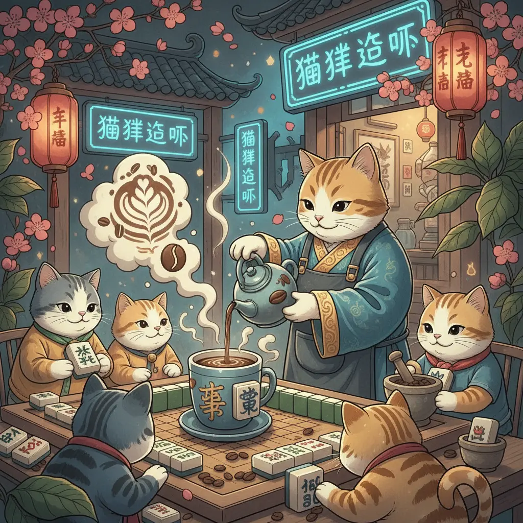麻將遊戲 - 貓咪造咖