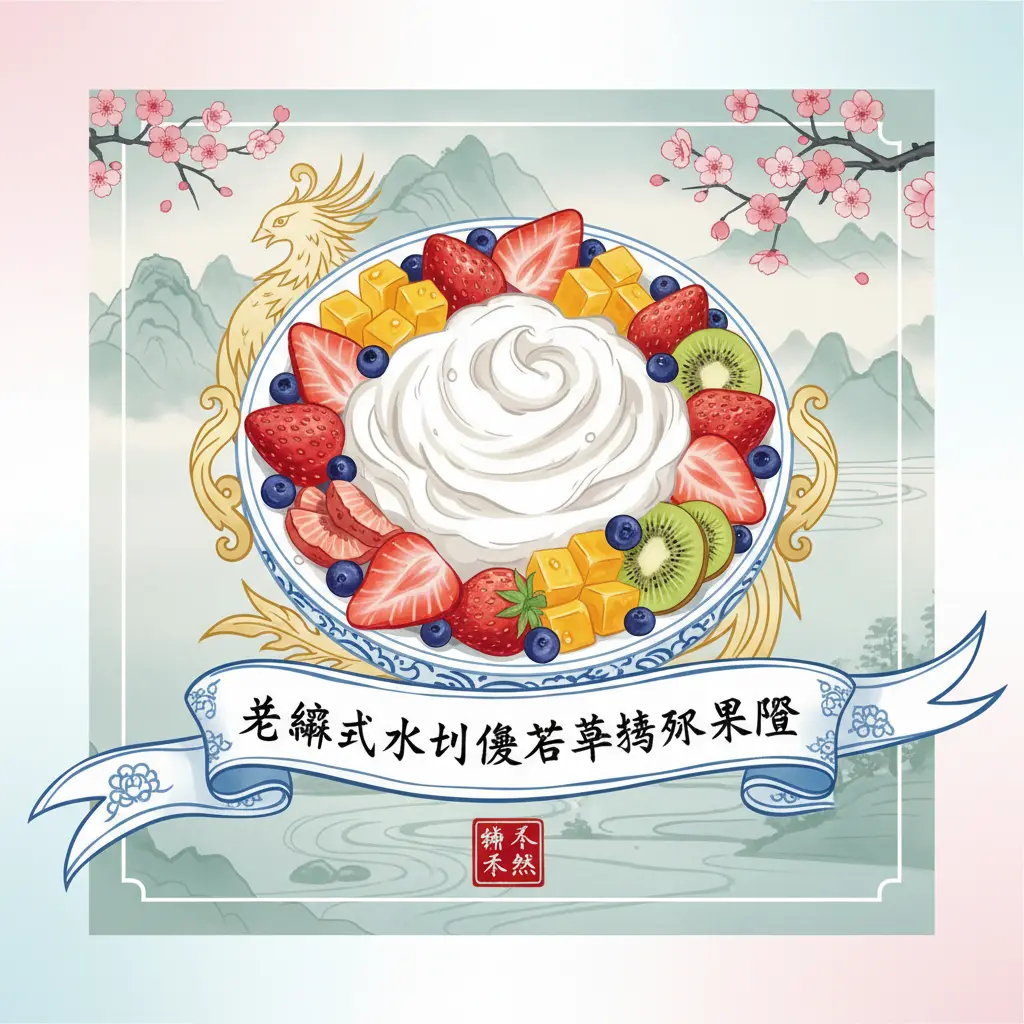 水果盤 - 希臘式水切優格草莓水果盤