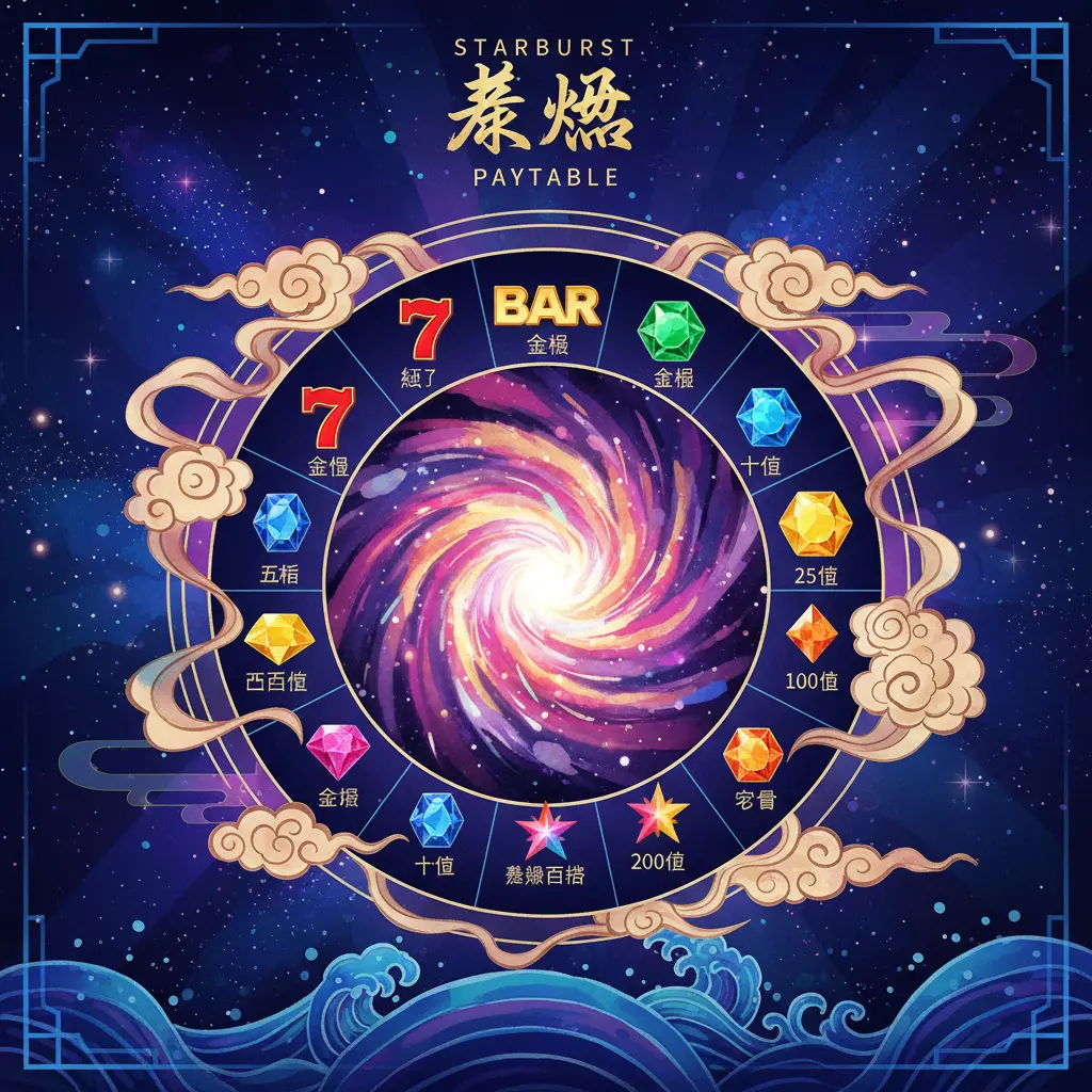 Paytable賠率表 - Starburst