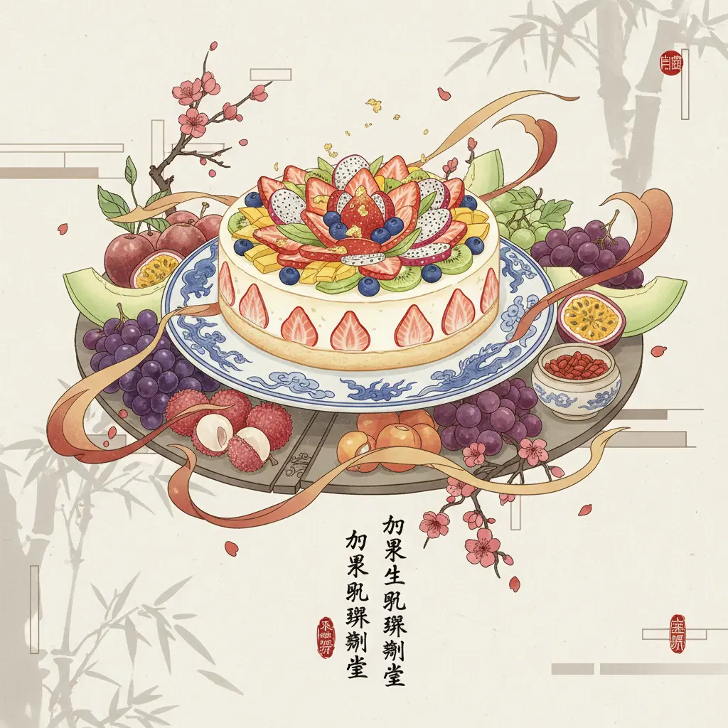 水果盤 - 水果生乳酪冰淇淋蛋糕