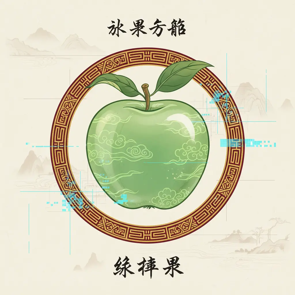 水果符號 - 綠蘋果
